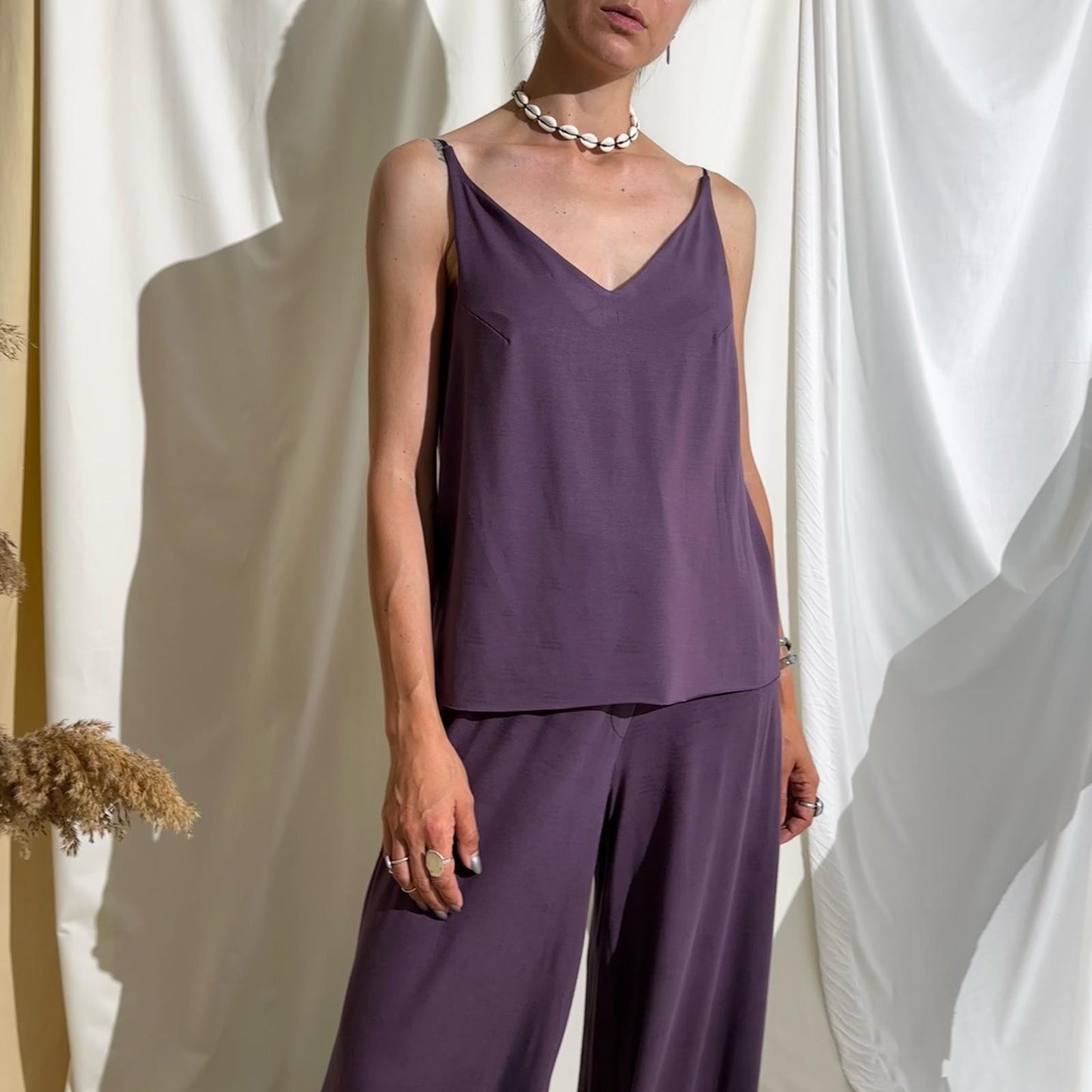 PANTALONI CLOPOT 'PLUM', DIN LYOCELL